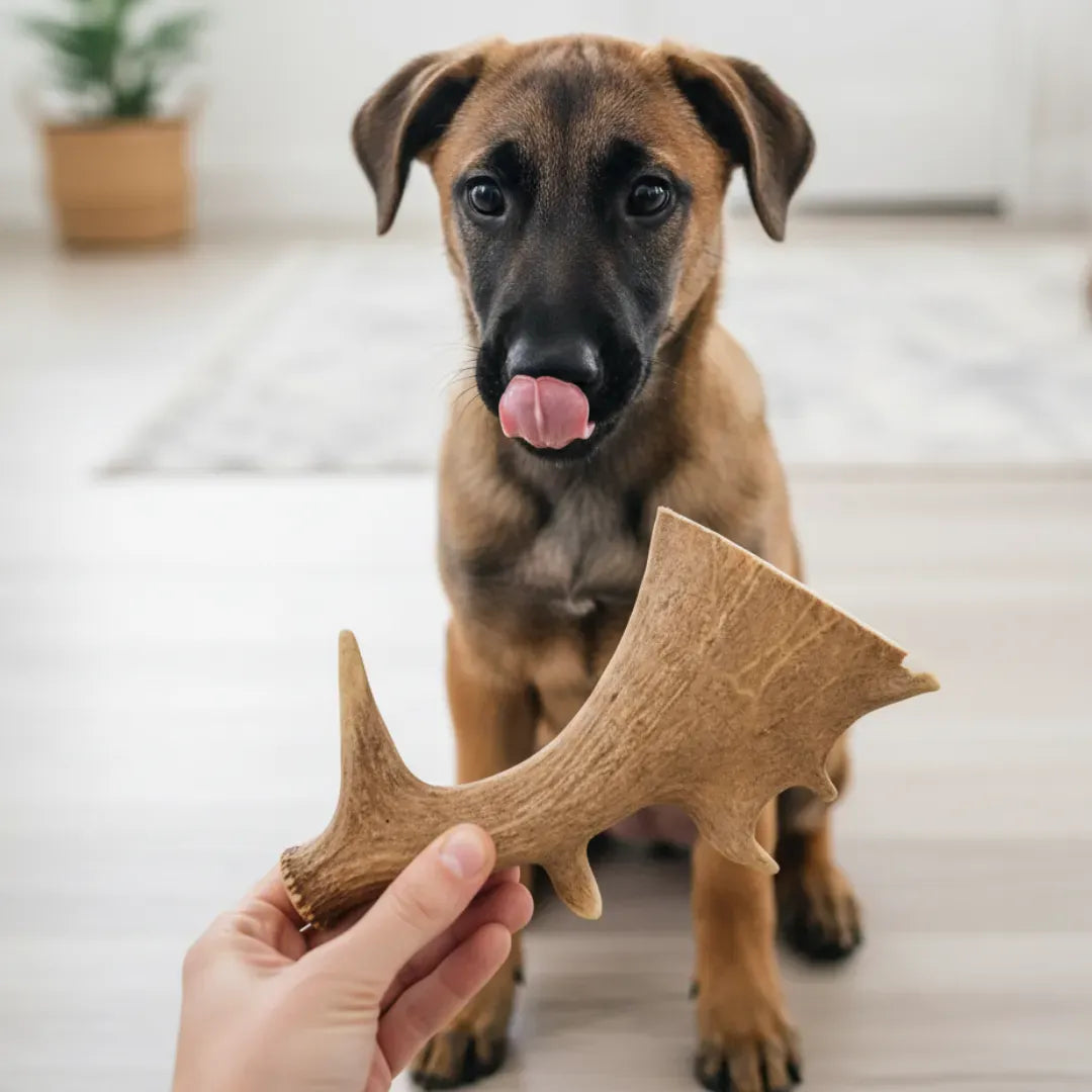 Bois de daim chien et chiot : Mastication douce et naturelle