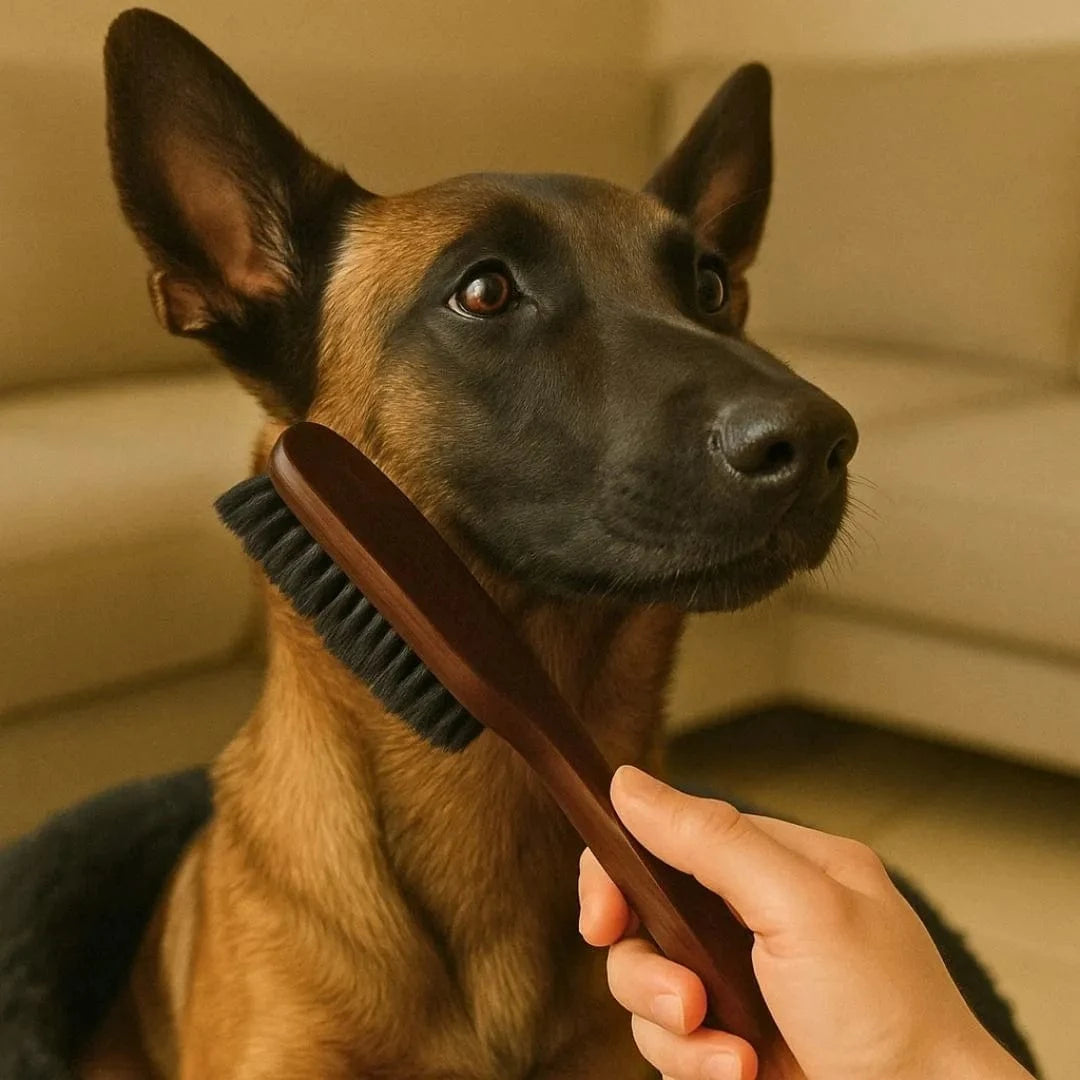 Brosse pour chien à poil court K9 Unit en crin naturel