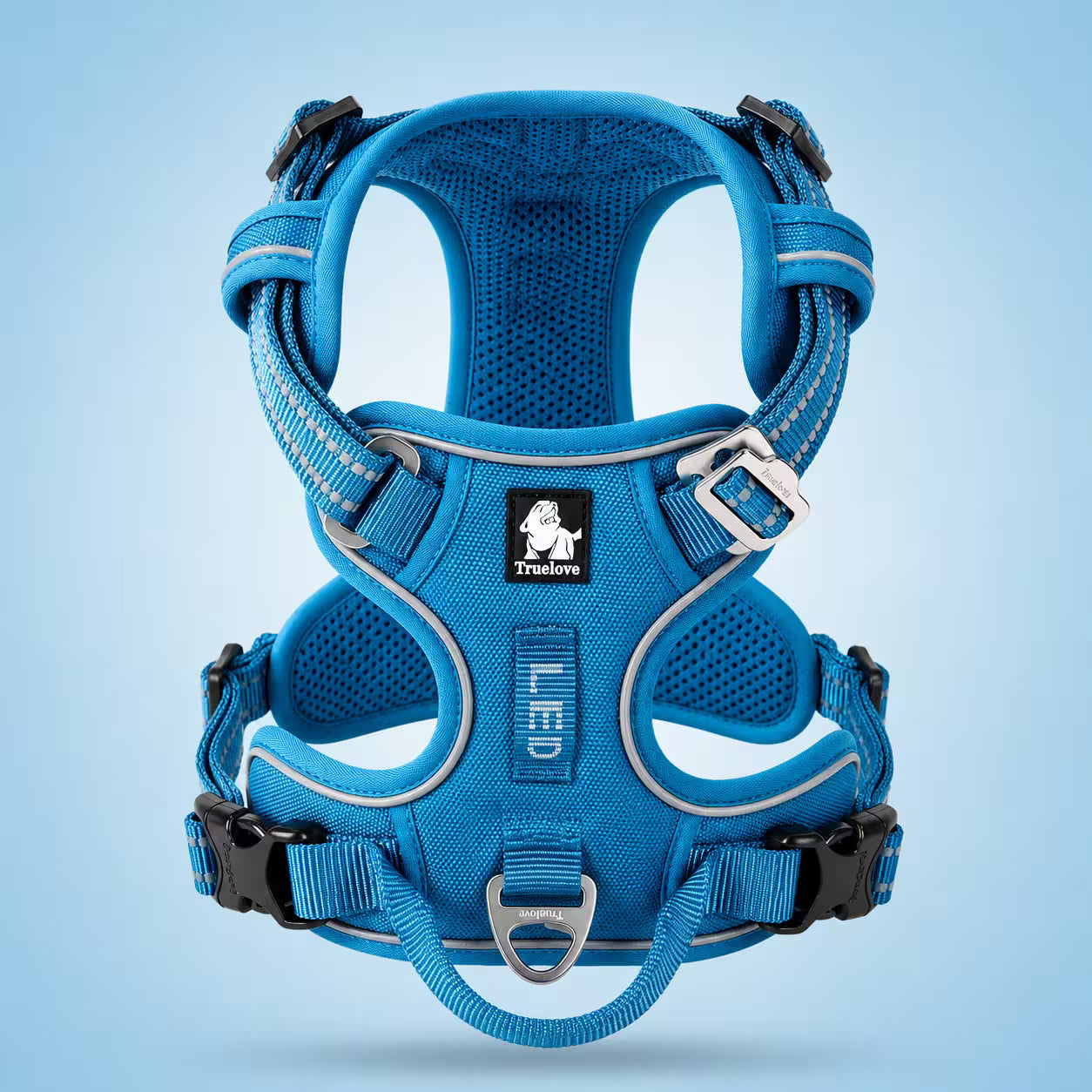 Harnais Chien Anti-Traction en Y - Qualité Pro | K9 Unit Bleu ciel / XS