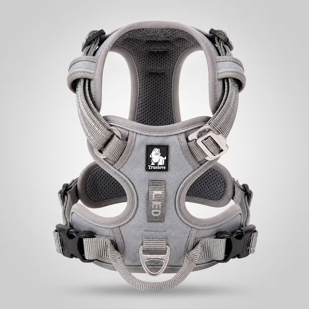 Harnais Chien Anti-Traction en Y - Qualité Pro | K9 Unit Gris / XS