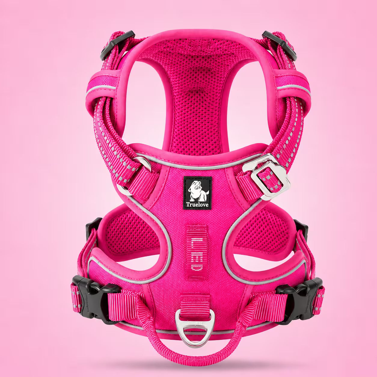 Harnais Chien Anti-Traction en Y - Qualité Pro | K9 Unit Rose / XS