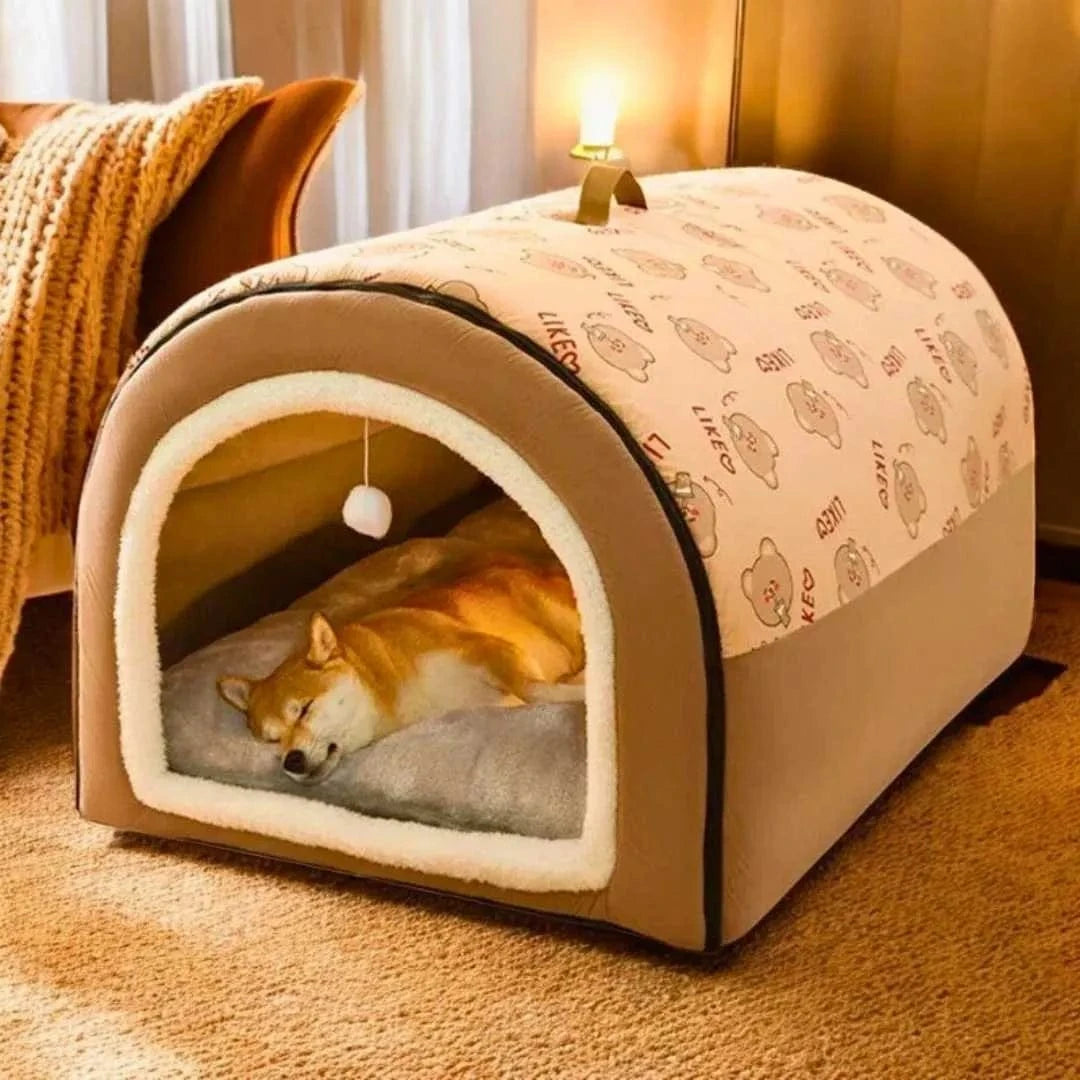 Niche pour chien d'intérieur en dôme, un refuge douillet